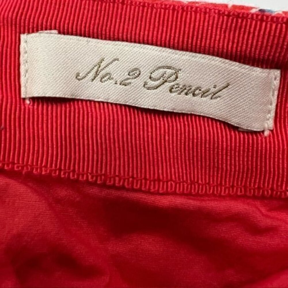 J. Crew No. 2 Pencil Skirt Womens Size 00 Red Blue Paisley STUNNING Preppy Lined - Picture 13 of 14